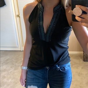 WHBM embellished neck top